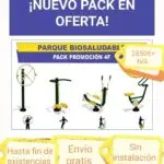 Collage parque biosaludable. Xanquímicos suministran mobiliario urbano y aparatos ejercicio exterior