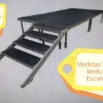 Plataforma escenario negro. Xanquímicos suministran mobiliario urbano y materiales de construcción