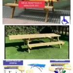 Mesa adaptada a minusválido. Xanquímicos suministran mobiliario urbano y mesas personalizado