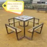 Mesa juego de la oca. Xanquímicos suministran mobiliario urbano y columpios parques infantiles