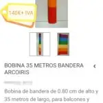 Bobina bandera arcoiris LGTBI. Xanquímicos suministran mobiliario urbano y banderolas personalizadas