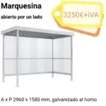 Collage marquesinas abierta por un lado. Xanquímicos suministran mobiliario urbano y marquesinas